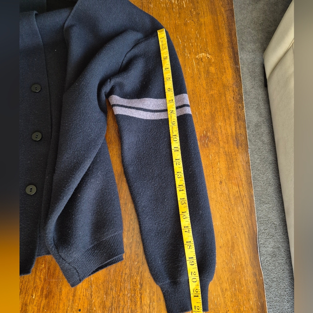 Black Cardigan with Gray Stripes - Picture 6 of 6